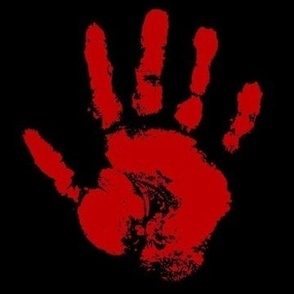 Red MMIW Hand - Black Background - Large