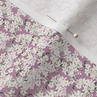Tiny Scale Floral Jasmine Blooms Pattern | Boho Mauve and White Flowers MK006