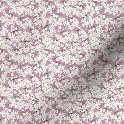 Tiny Scale Floral Jasmine Blooms Pattern | Boho Mauve and White Flowers MK006