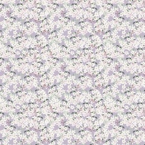 Tiny Scale Floral Jasmine Blooms Pattern | Boho Purple and White Flowers MK006