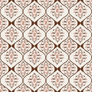 Ikat Moroccan Neutral Copper Brown Small Scale, Home Textile