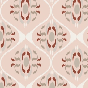 Ikat Moroccan Blush Pink Neutral, Large Scale Home Textile