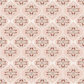 Ikat Moroccan Blush Pink Neutral, Small Scale Home Textile