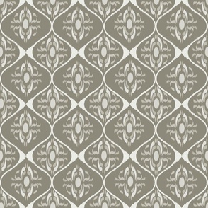 Ikat Moroccan Neutral Artichoke Green,  Small Scale Home Textile