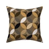 Abstract geometric textured pattern. Black, white, sand, brown ornament.