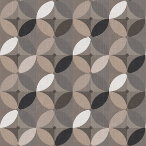 Abstract geometric textured pattern. Black, white, gray, beige ornament.