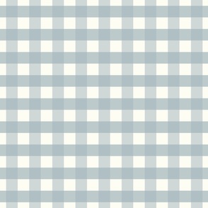 1 inch Large Dusky gray blue gingham check - Soft Dusky grey blue cottagecore country plaid - perfect for wallpaper bedding tablecloth boy nursery baby boy