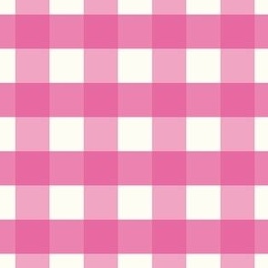 3/4 inch Medium Raspberry Pink gingham check - Raspberry Pink cottagecore country plaid - wallpaper - baby girl preppy nursery