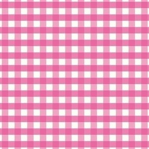 1/4 inch Small Raspberry Pink gingham check - Raspberry Pink cottagecore country plaid - wallpaper - baby girl preppy nursery