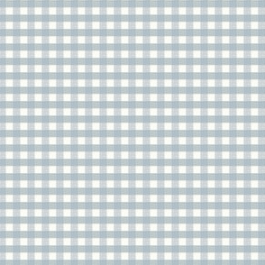 1/6 inch Extra Small Dusky gray blue gingham check - Soft Dusky grey blue cottagecore country plaid - perfect for wallpaper bedding tablecloth boy nursery baby boy