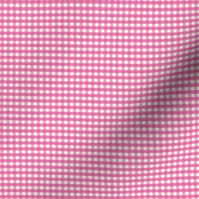 1/8 inch Tiny (xxs) Raspberry Pink gingham check - Raspberry Pink cottagecore country plaid - wallpaper - baby girl preppy nursery