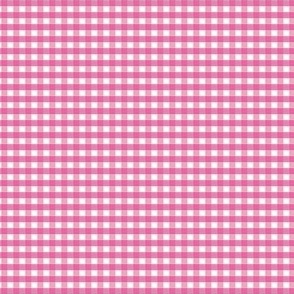1/8 inch Tiny (xxs) Raspberry Pink gingham check - Raspberry Pink cottagecore country plaid - wallpaper - baby girl preppy nursery