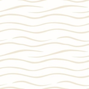 Modern Minimalistic Sandy Waves - Creamy Beige Sand on White