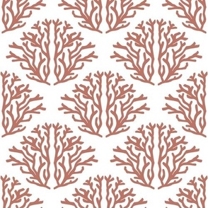 Modern Minimalistic Coral Reflections - Soft Coral on White