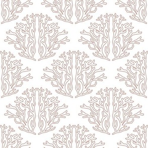 Modern Minimalistic Coral Reflections - Soft Coral on White