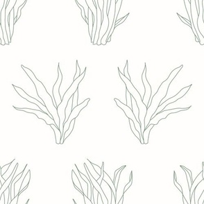 Seagrass Shoots - Sage Green on White