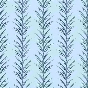 Blue Retro Palm Leaves small