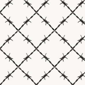 Goth Collection Barbed Wire Black White SMALL