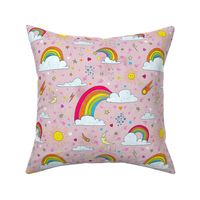 Cute skies pattern for children and babies pink small