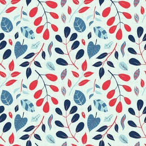 Modern Handmade Blue and Red Floral Garden small