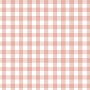 SMALL Softly Textured Boho Peach Pink Abstract Gingham Check Square Grid Coordinate