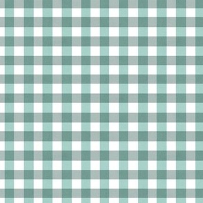 SMALL Softly Textured Green Abstract Gingham Check Square Grid Coordinate