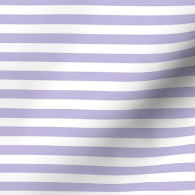 SMALL Softly Textured Pastel Lilac and White Horizontal Stripes 