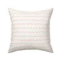 Ocean Tide: Playful Hand-Drawn Waves in  Salmon Pink and Ivory White Background