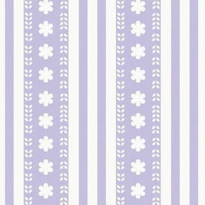 SMALL Softly Textured Pastel Lilac Light Lavender Floral Decorated Stripes 