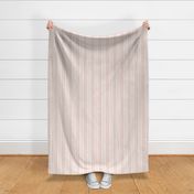 SMALL Softly Textured Boho Chic Pastel Peach Pink Floral Decorated Stripes 