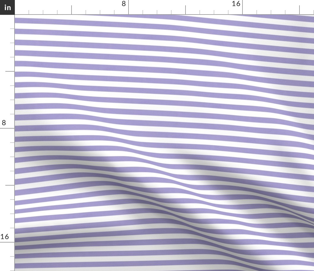 SMALL Softly Textured Lavender Violet and White Horizontal Stripes 