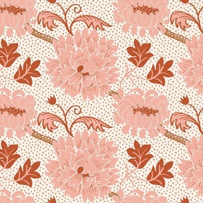 Victorian Era - Arts and Crafts - Blush,  beige, brown and off white background