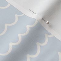 Ocean Tide: Playful, Hand-Drawn Waves in Ivory White and Baby Blue Background