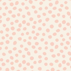(Large) tossed polka dot sprinkles - blush pink on off-white