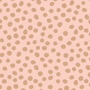 (Large) tossed polka dot sprinkles - mokka brown on blush pink