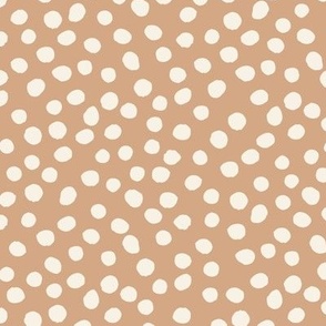 (Large) tossed polka dot sprinkles - off-white on mokka brown