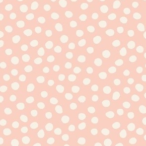 (Large) tossed polka dot sprinkles - off-white on blush pink