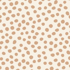 (Large) tossed polka dot sprinkles - mokka brown on off-white