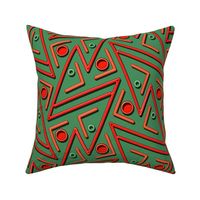 Love Art Deco in Christmas Red and Green