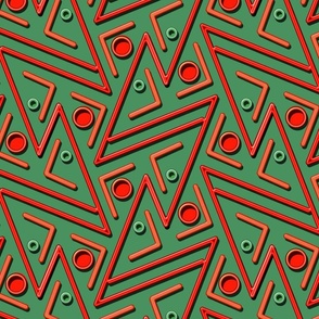 Love Art Deco in Christmas Red and Green