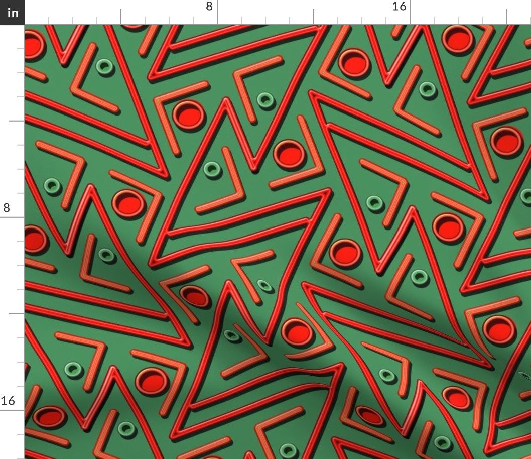 Love Art Deco in Christmas Red and Green