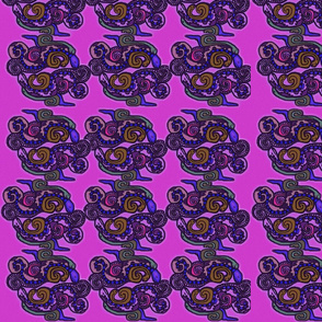Mayan_snakes on pink background