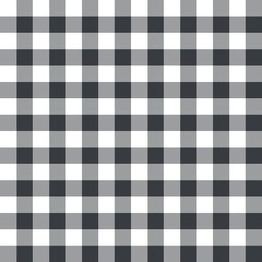 Gingham charcoal, dark grey - small scale