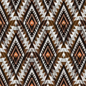 Mexican tribal pattern. Black, brown ornament on a light gray background.