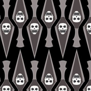 Black Charcoal Gothic Stripes Skull Pirate Dagger SMALL