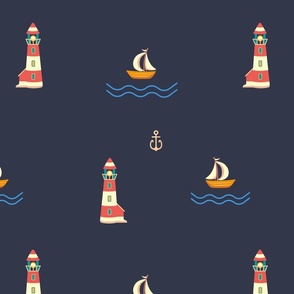 Lighthouse, dark background