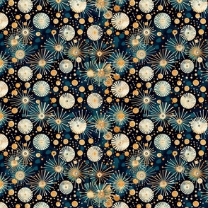 Midnight Dandelion Puff Abstract Pattern
