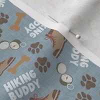 Hiking Buddy - Hiking Dog - Boots, Compass, Paw Prints - blue - LAD24