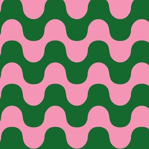 Wavy Stripe Green and Pink