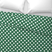 Green with White Polka Dots